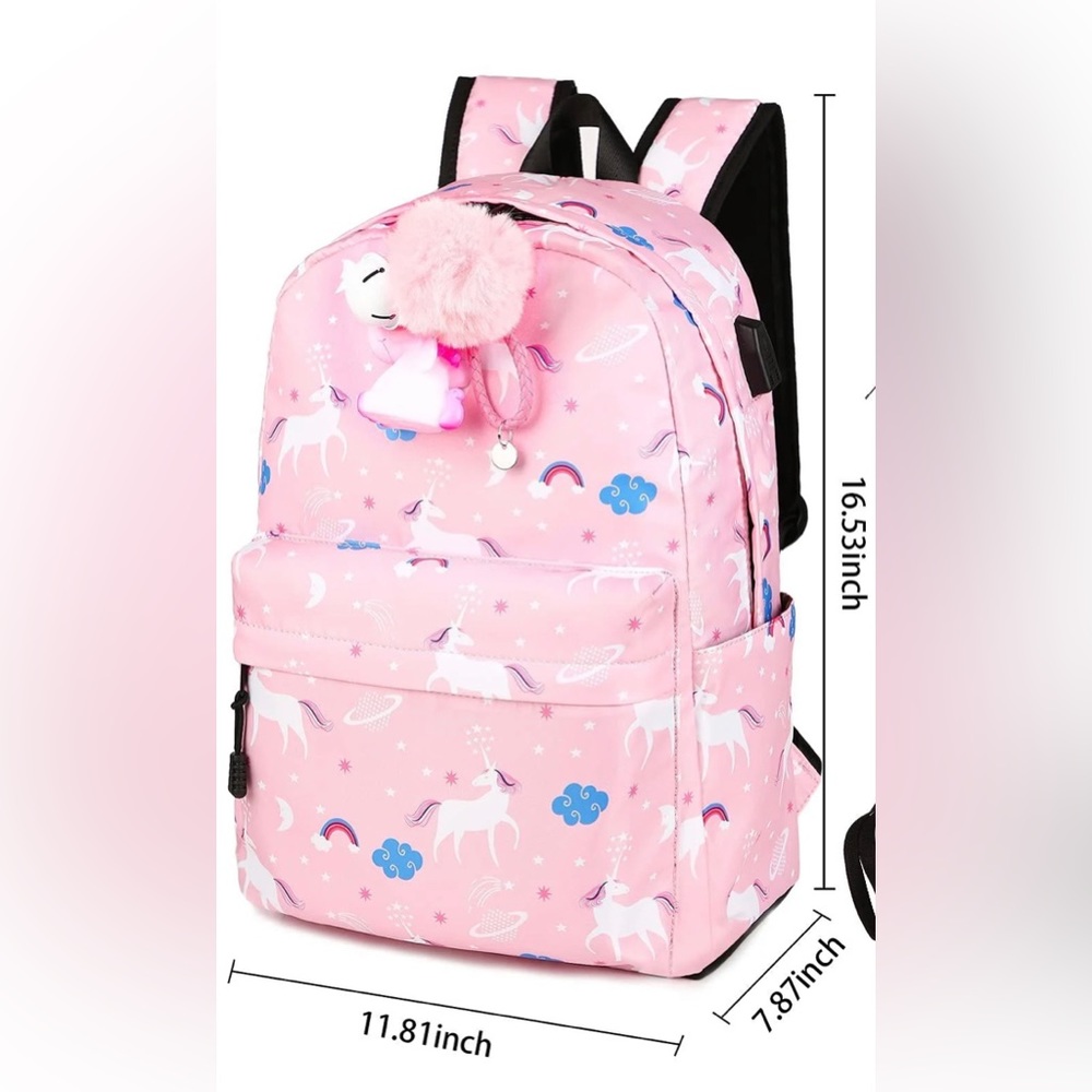 Unicorn Backpack School Pink Printed Pony